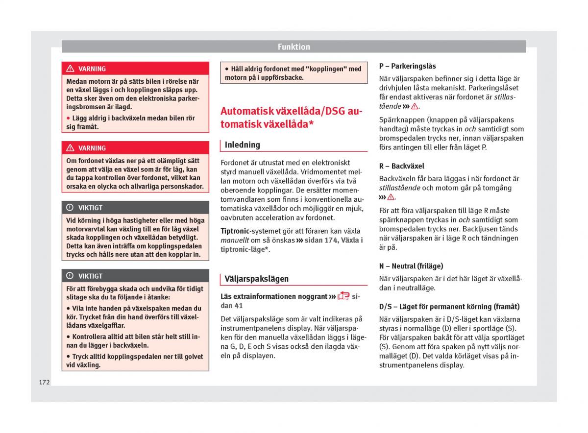 Seat Ateca instruktionsbok / page 174