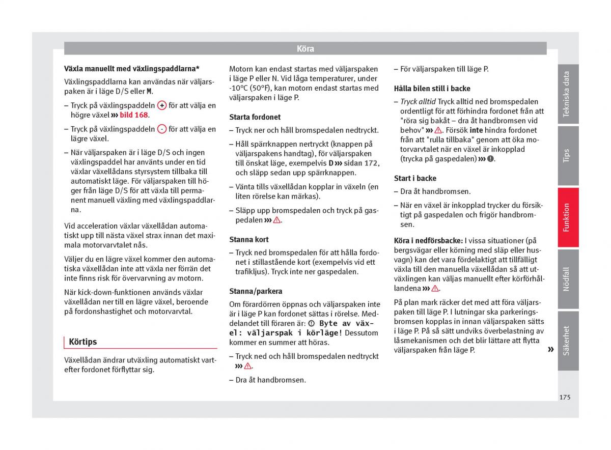 Seat Ateca instruktionsbok / page 177