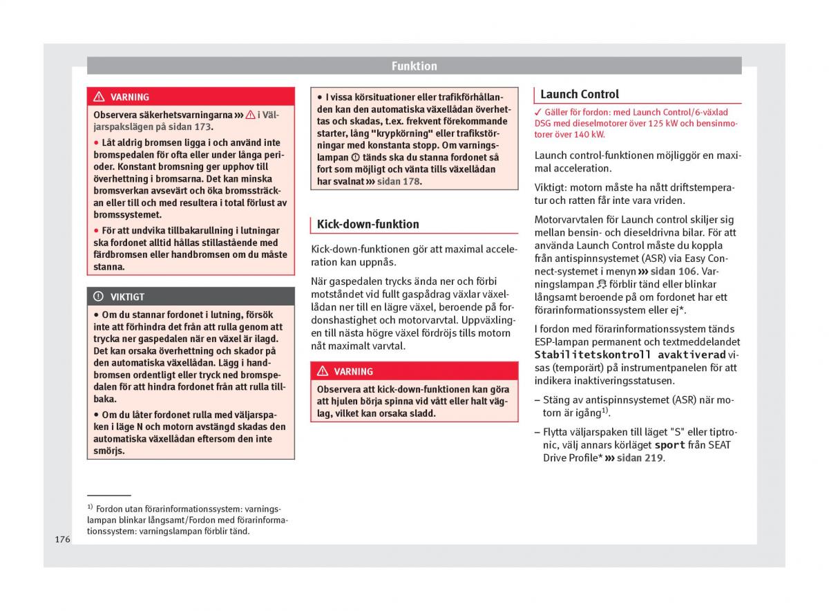 Seat Ateca instruktionsbok / page 178