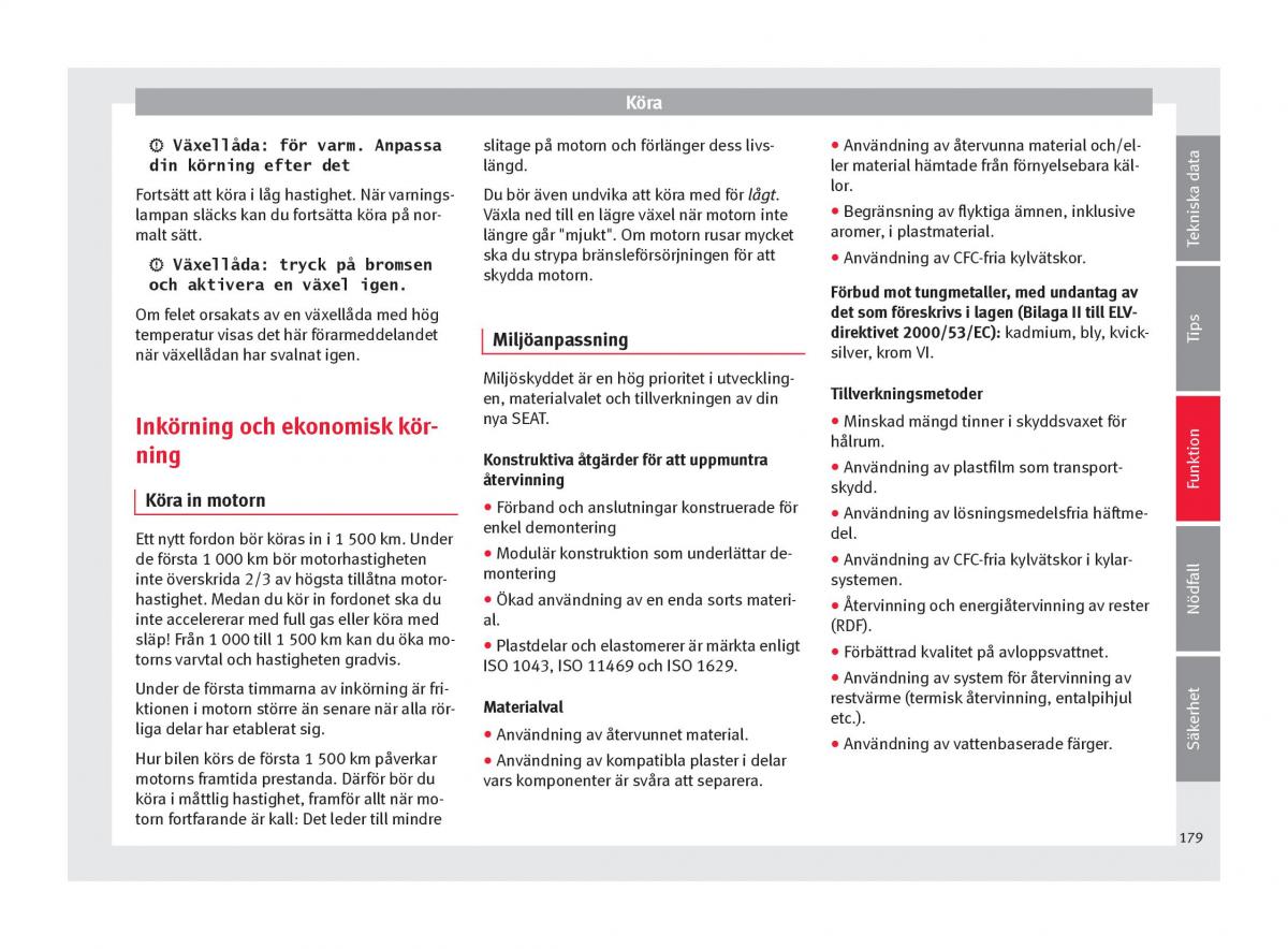 Seat Ateca instruktionsbok / page 181