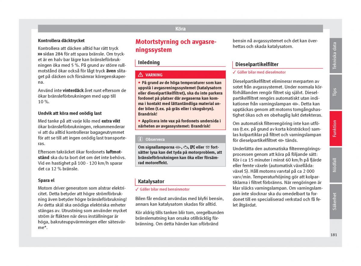 Seat Ateca instruktionsbok / page 183