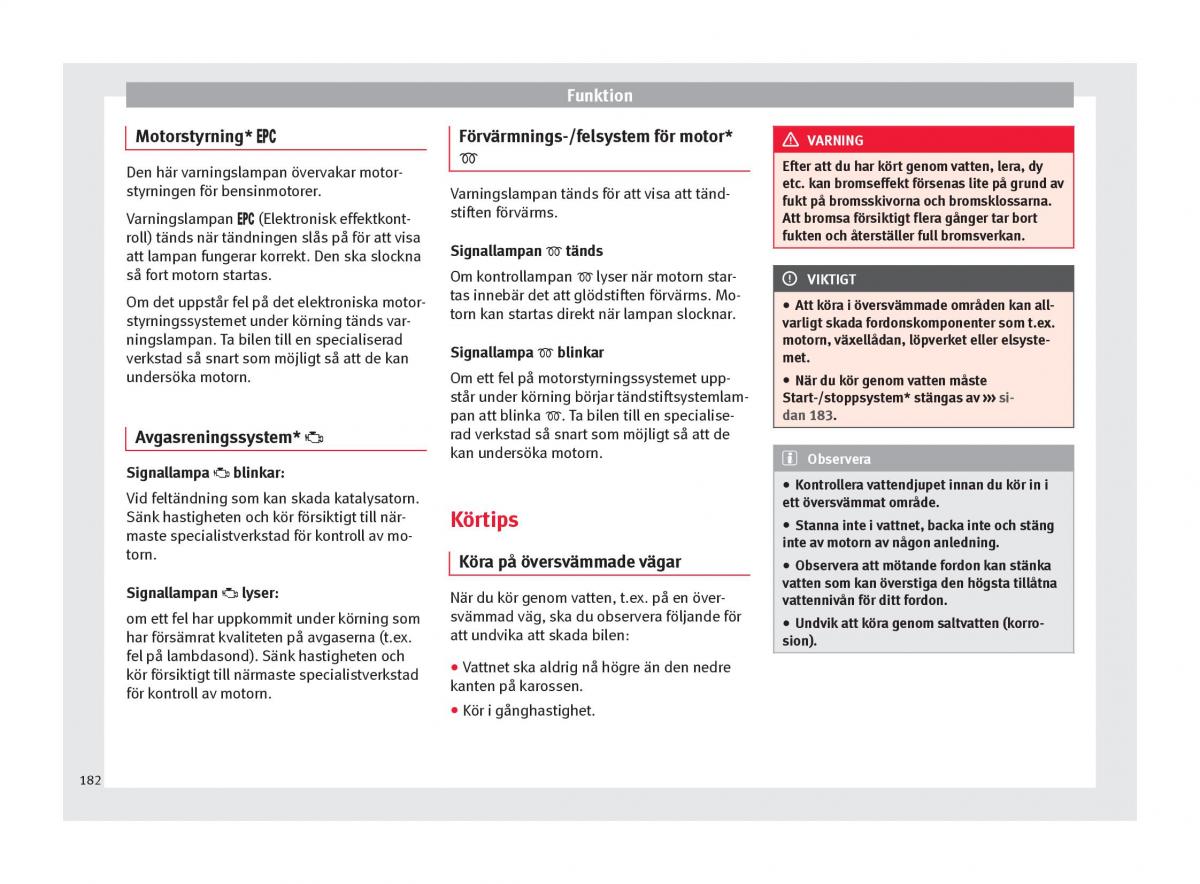 Seat Ateca instruktionsbok / page 184