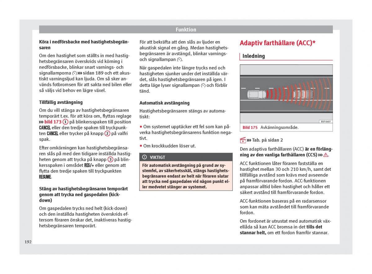 Seat Ateca instruktionsbok / page 194