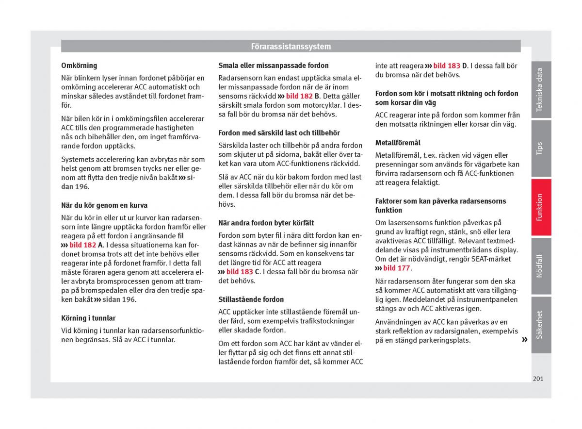 Seat Ateca instruktionsbok / page 203