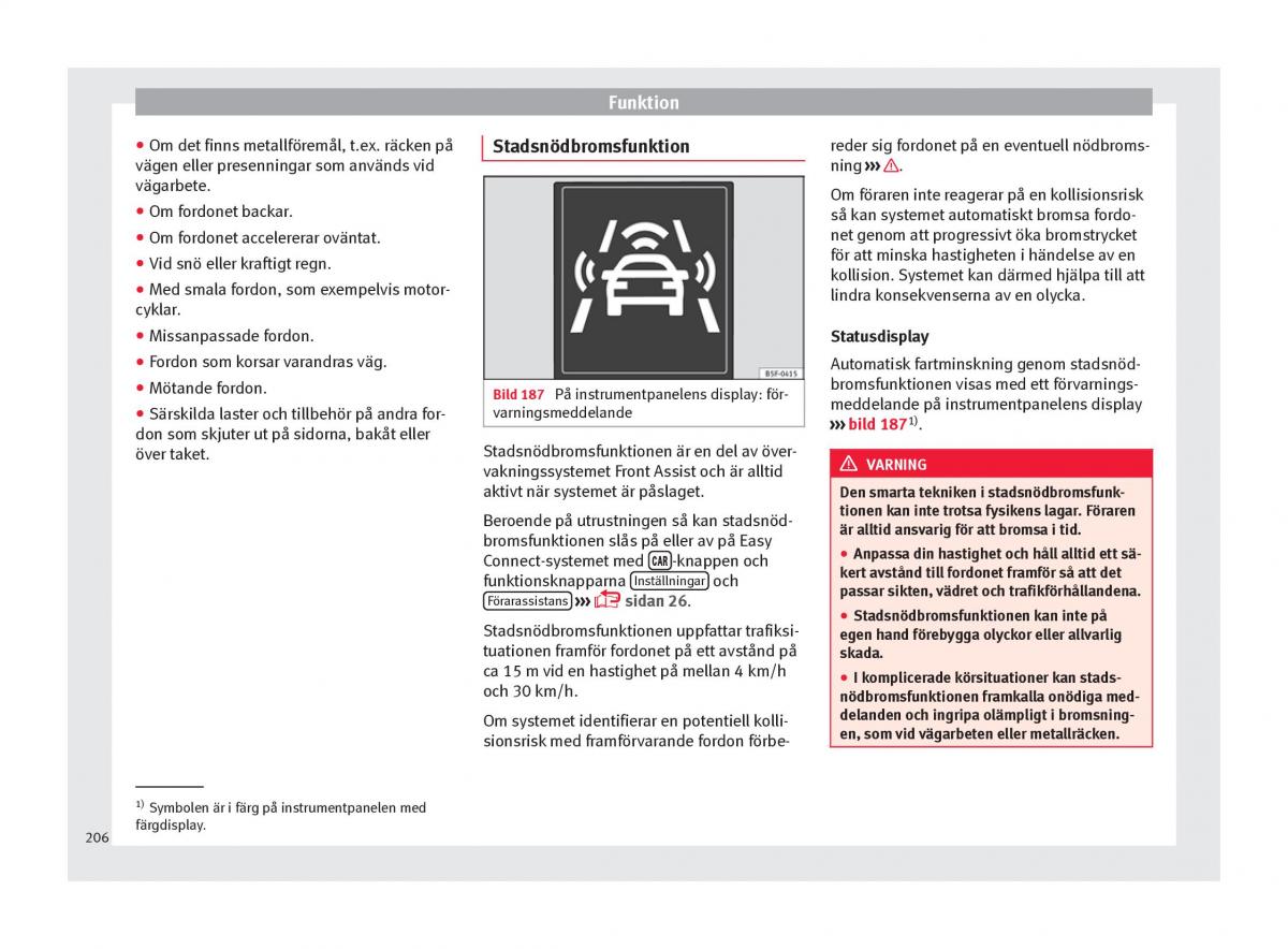 Seat Ateca instruktionsbok / page 208