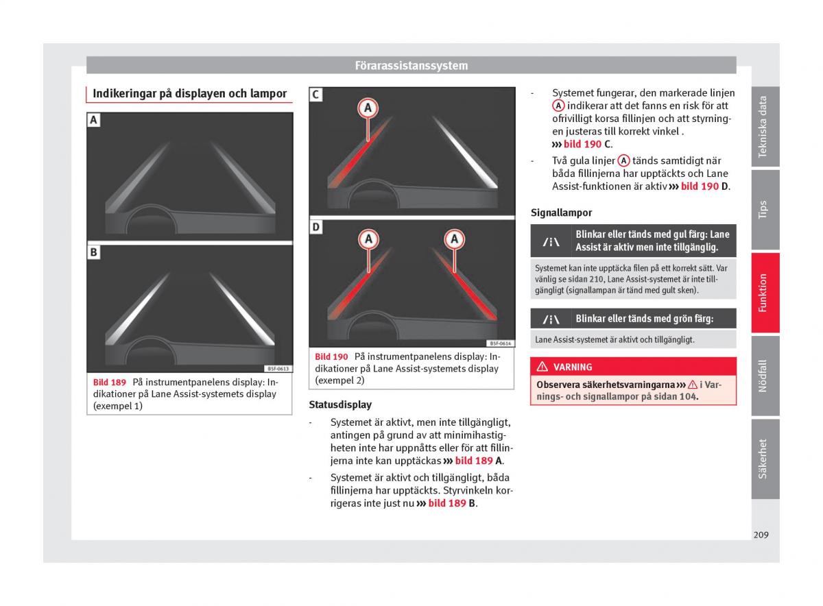 Seat Ateca instruktionsbok / page 211