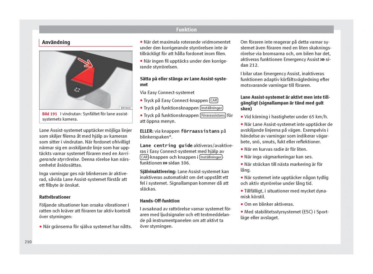 Seat Ateca instruktionsbok / page 212