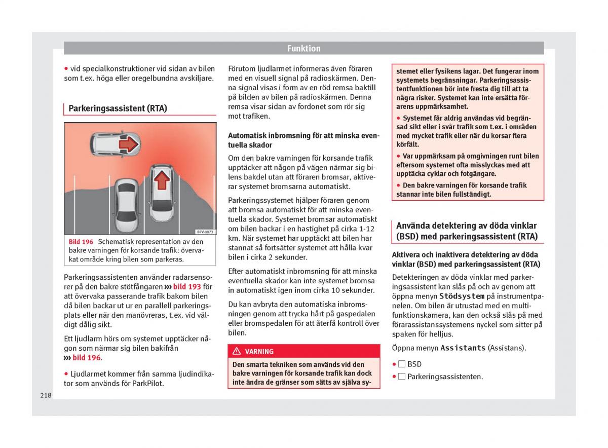 Seat Ateca instruktionsbok / page 220