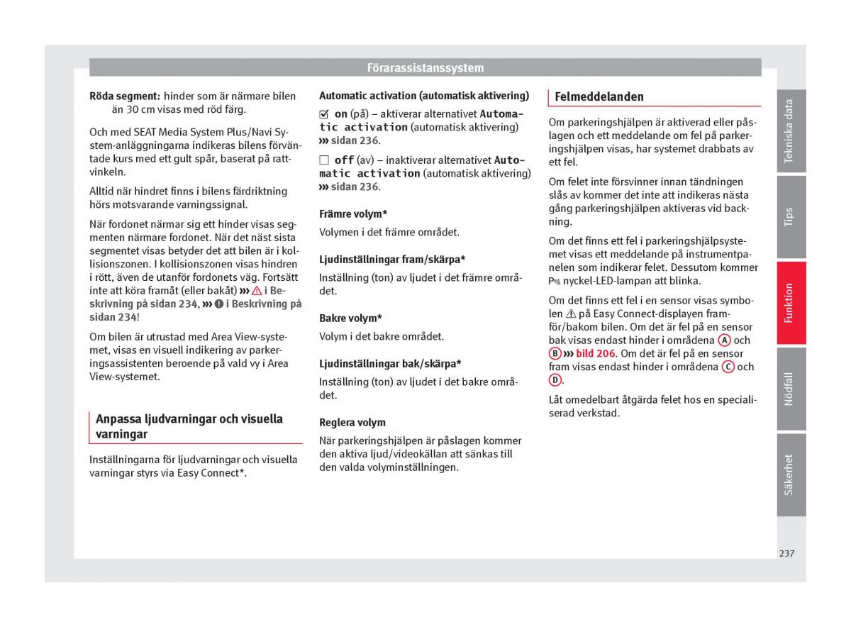 Seat Ateca instruktionsbok / page 239