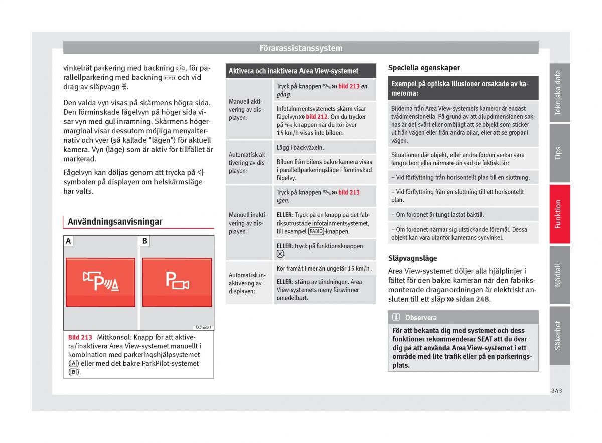 Seat Ateca instruktionsbok / page 245