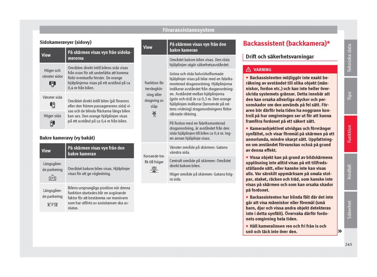 Seat Ateca instruktionsbok / page 247