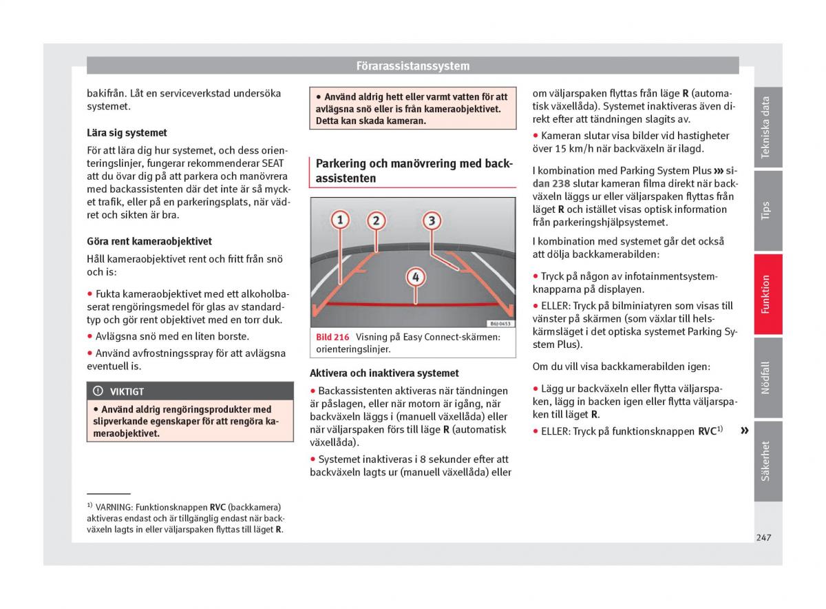 Seat Ateca instruktionsbok / page 249