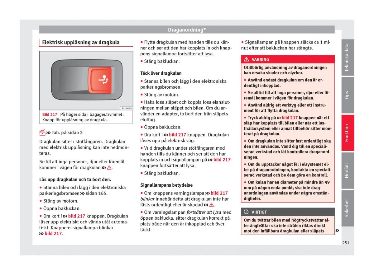 Seat Ateca instruktionsbok / page 253