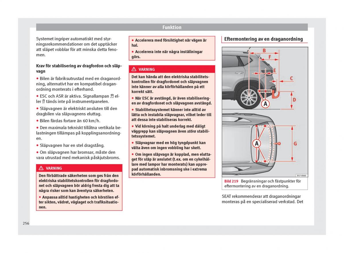 Seat Ateca instruktionsbok / page 258