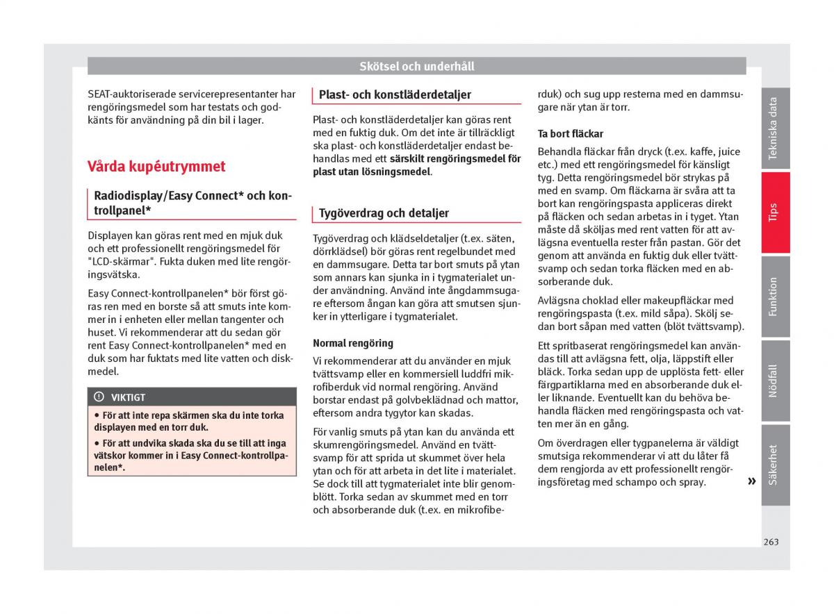 Seat Ateca instruktionsbok / page 265