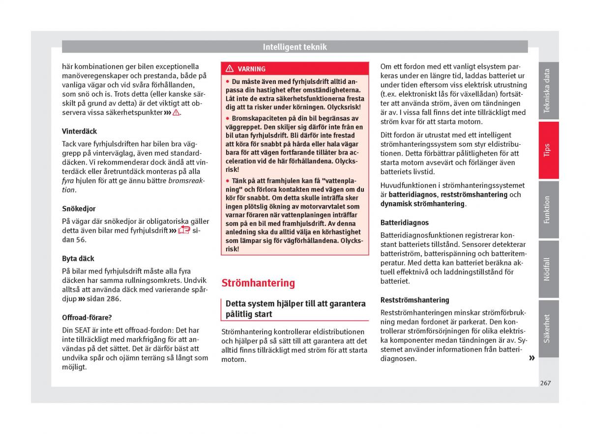 Seat Ateca instruktionsbok / page 269