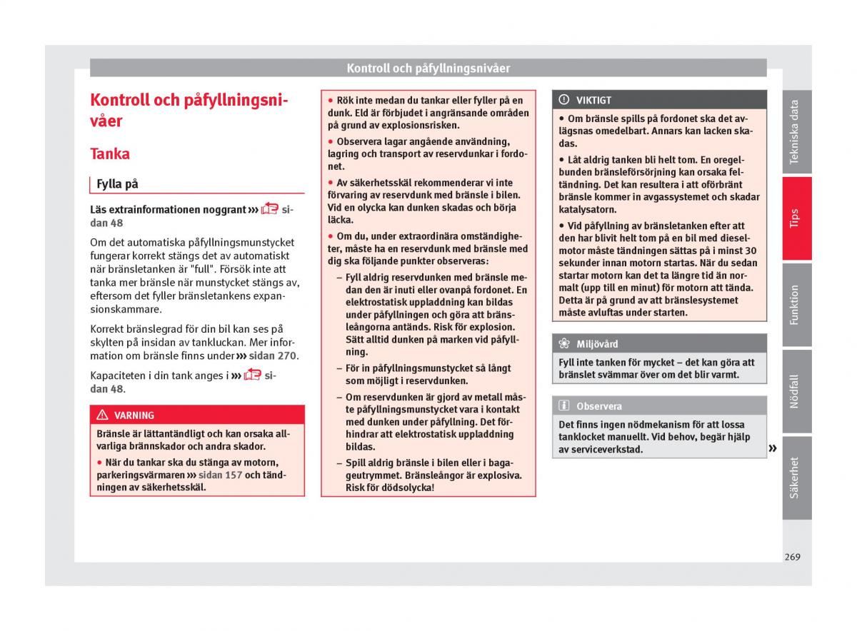 Seat Ateca instruktionsbok / page 271