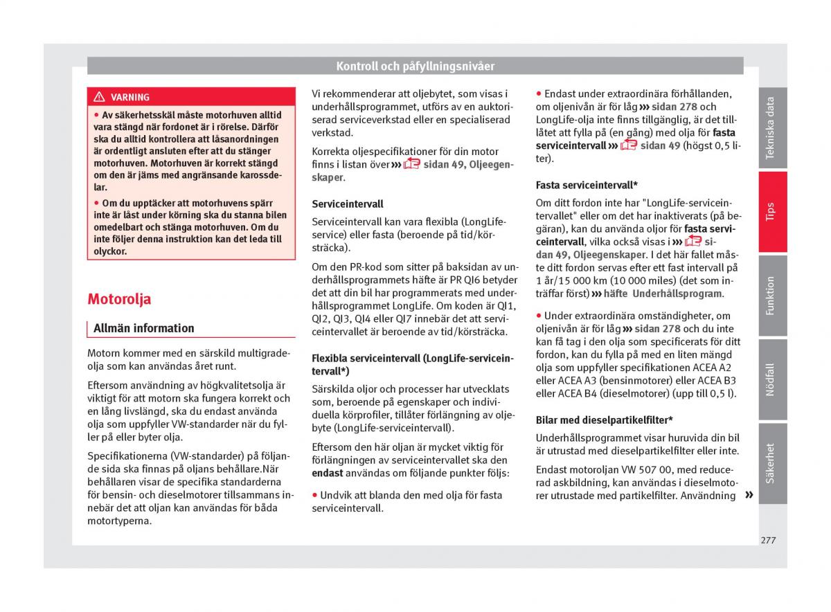 Seat Ateca instruktionsbok / page 279