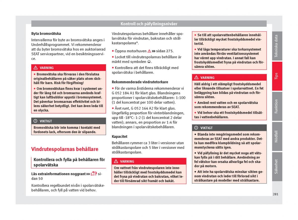 Seat Ateca instruktionsbok / page 283