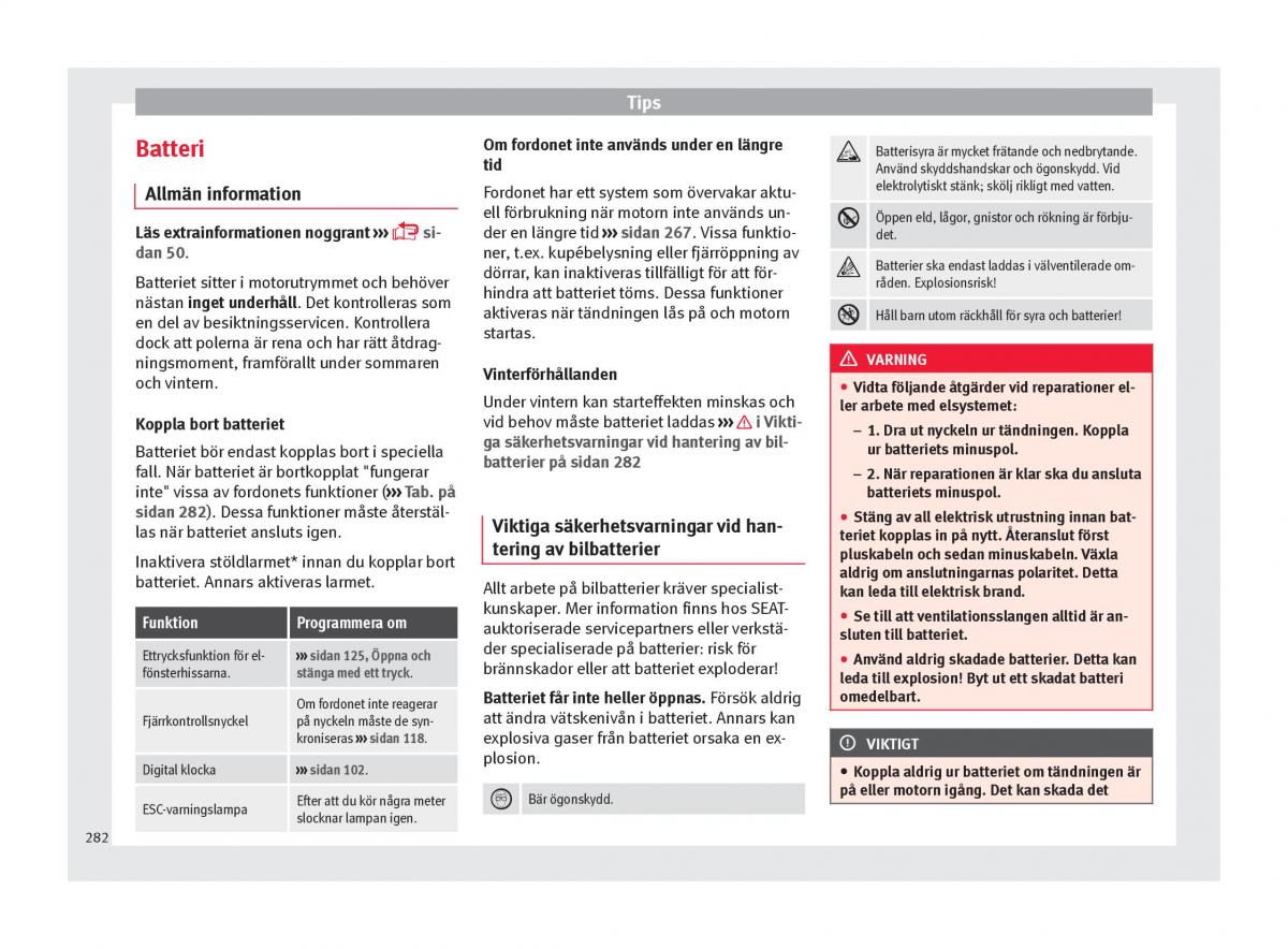 Seat Ateca instruktionsbok / page 284