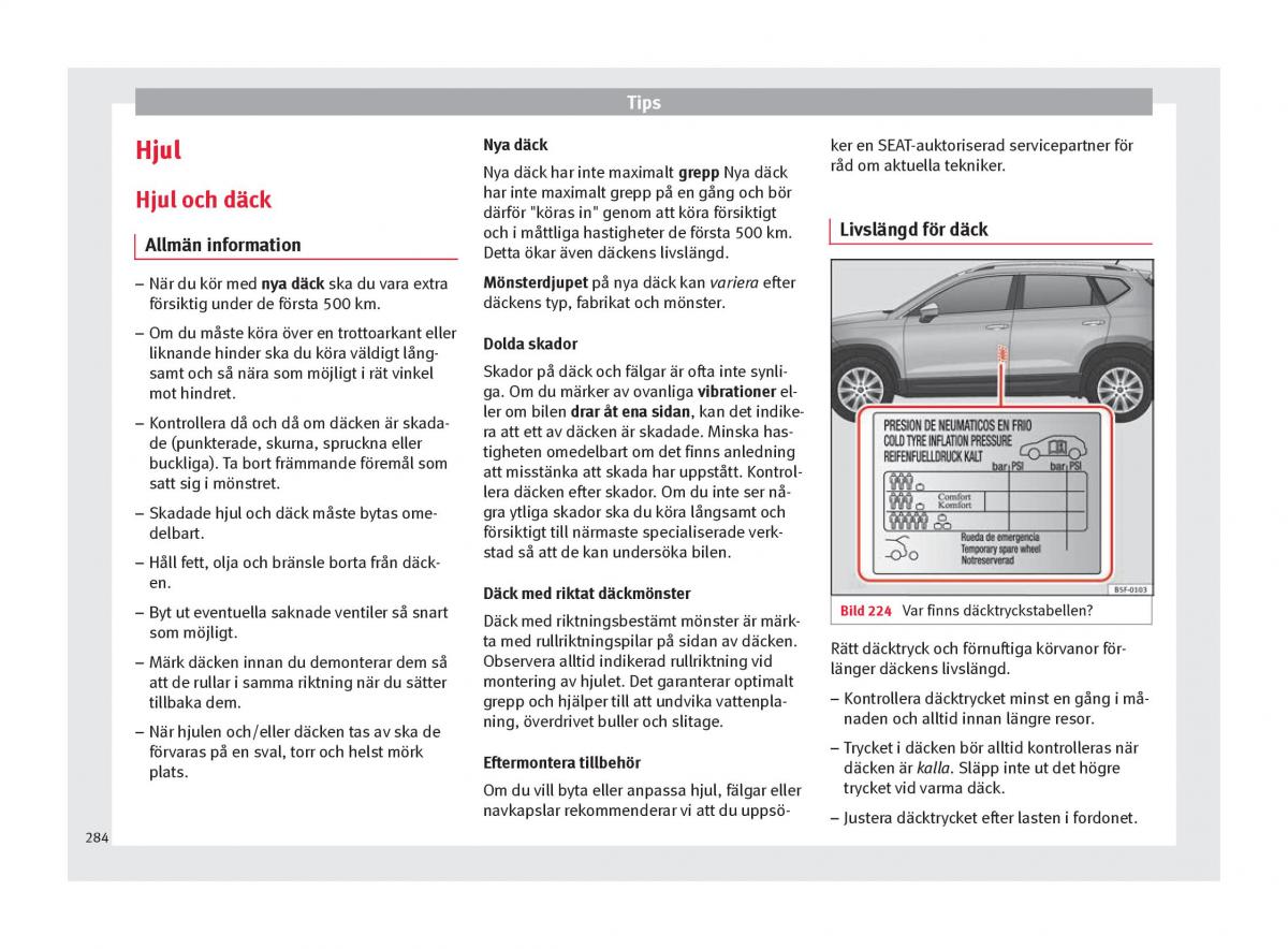 Seat Ateca instruktionsbok / page 286