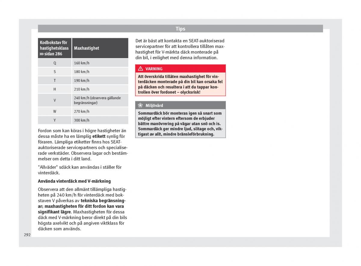 Seat Ateca instruktionsbok / page 294