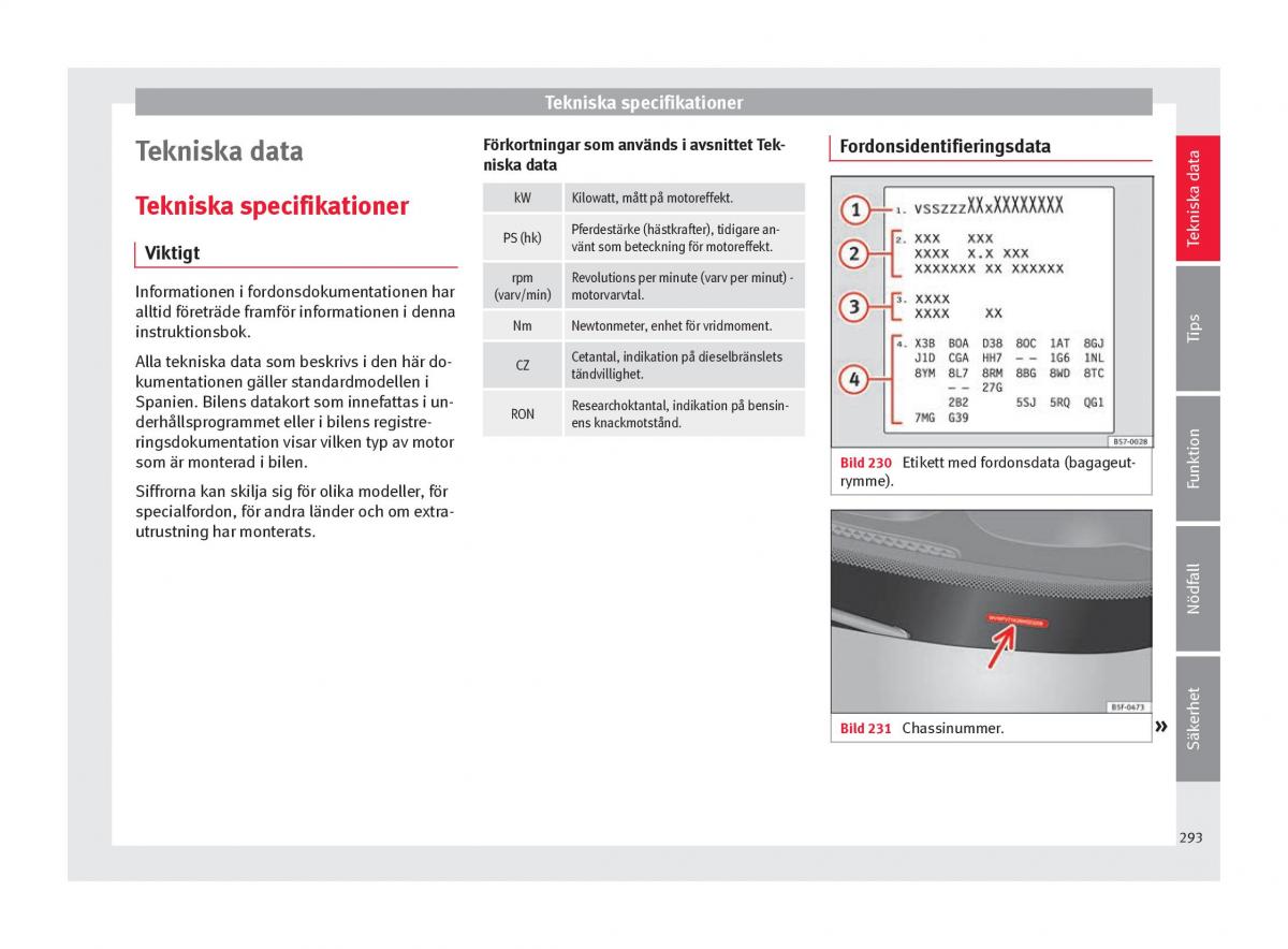 Seat Ateca instruktionsbok / page 295