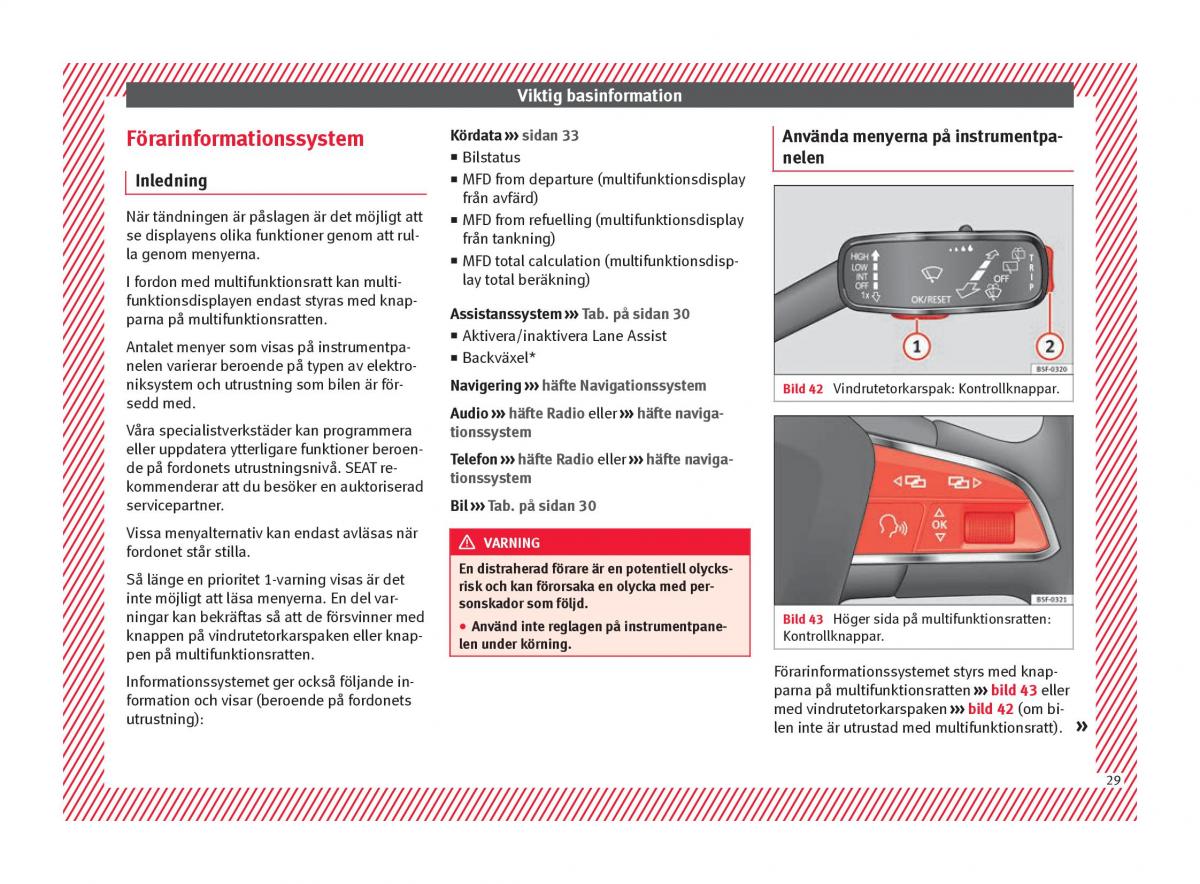 Seat Ateca instruktionsbok / page 31