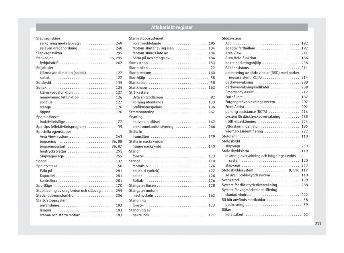 Seat Ateca instruktionsbok / page 313