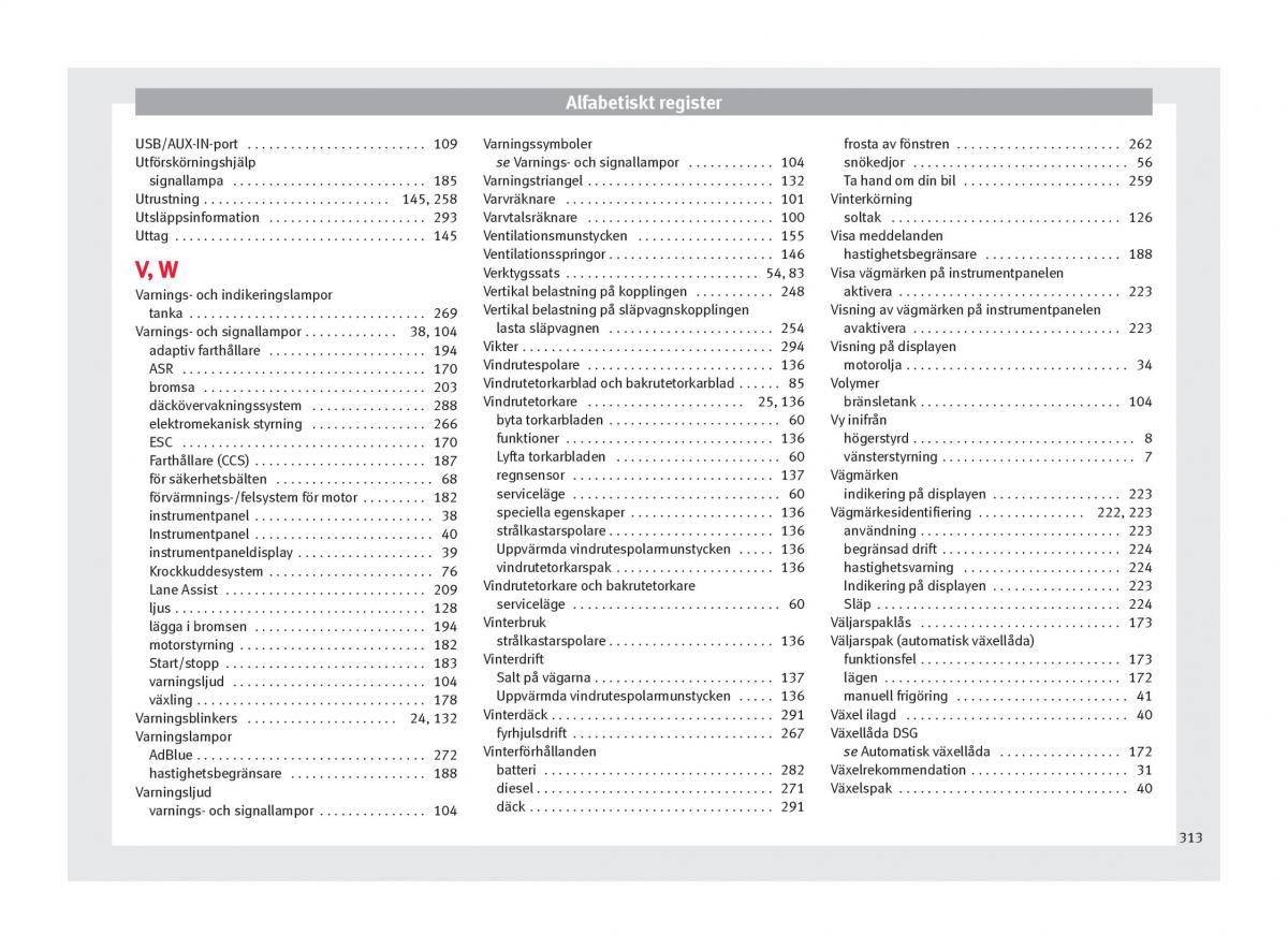 Seat Ateca instruktionsbok / page 315