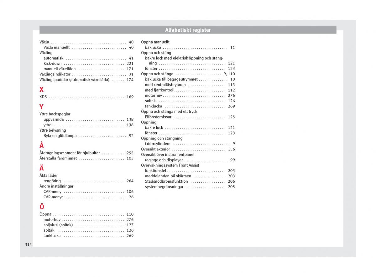 Seat Ateca instruktionsbok / page 316