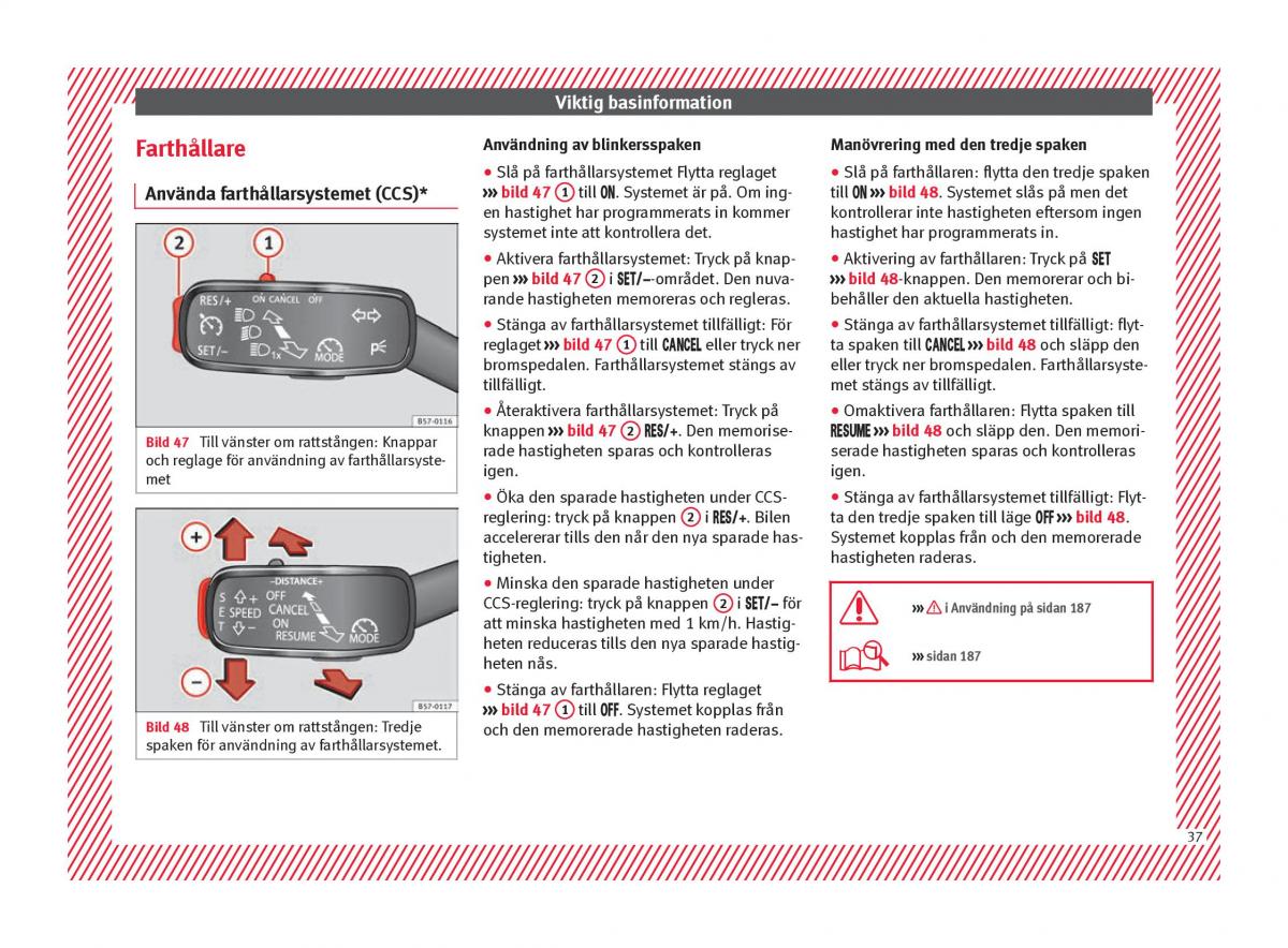 Seat Ateca instruktionsbok / page 39