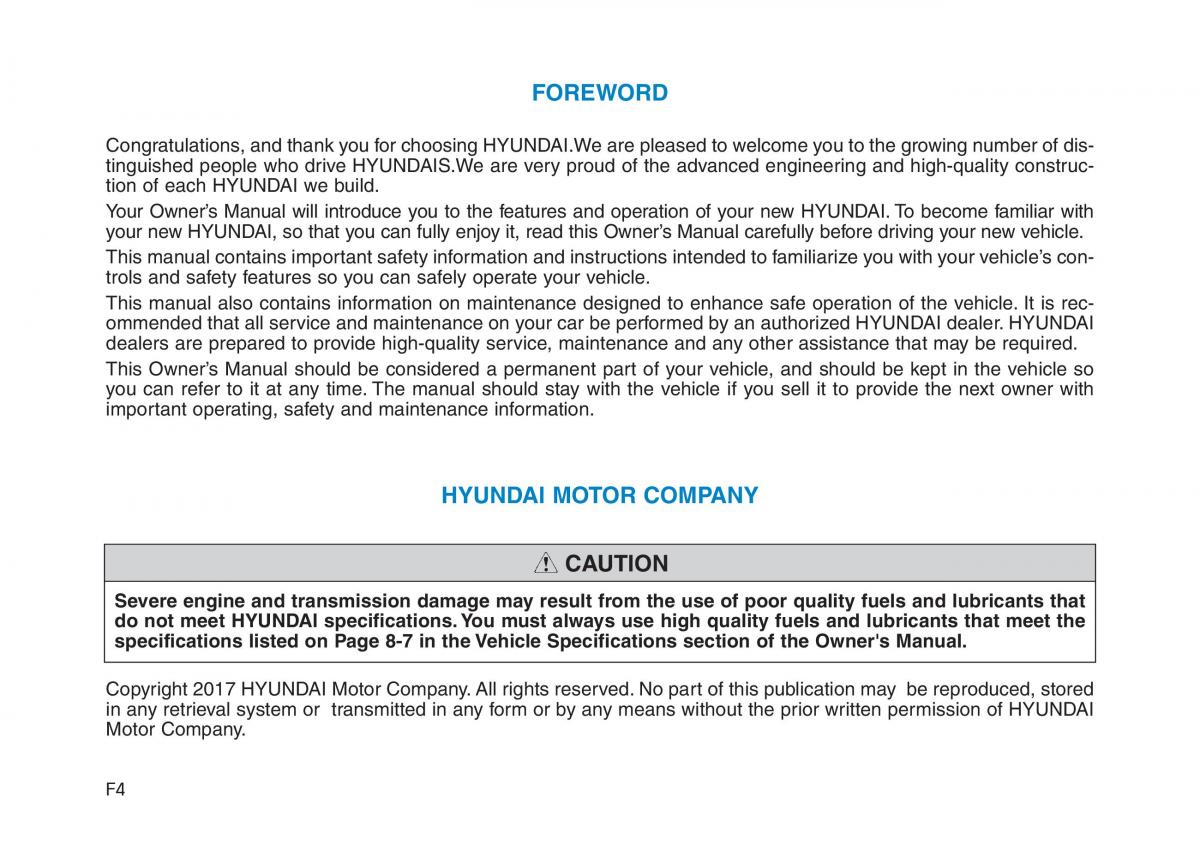 Hyundai Kona owners manual / page 4