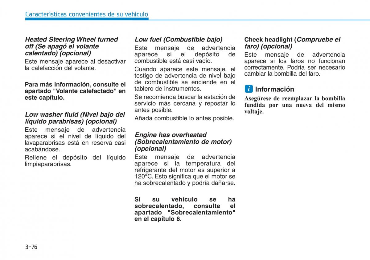 Hyundai Kona manual del propietario / page 167