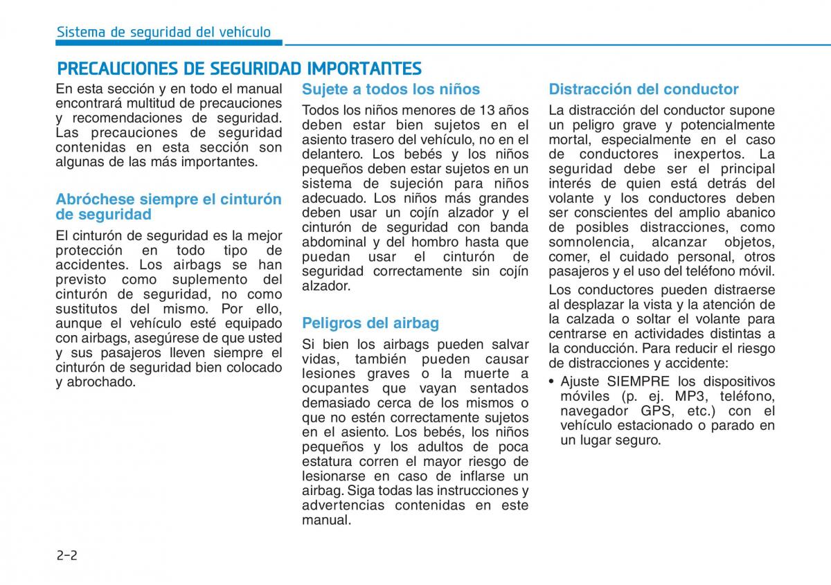 Hyundai Kona manual del propietario / page 20