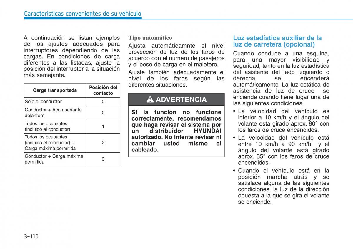 Hyundai Kona manual del propietario / page 201