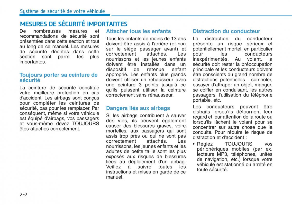 Hyundai Kona manuel du proprietaire / page 22