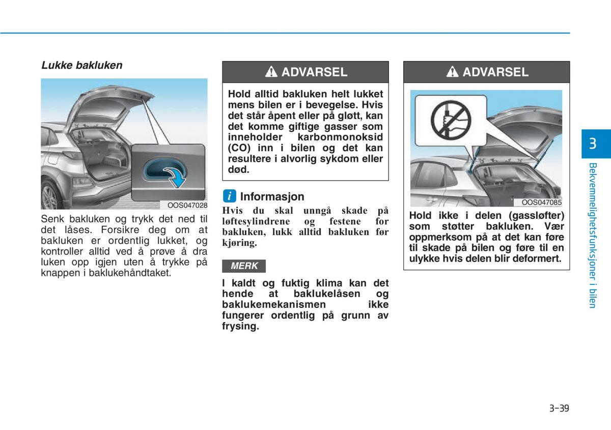 Hyundai Kona bruksanvisningen / page 121