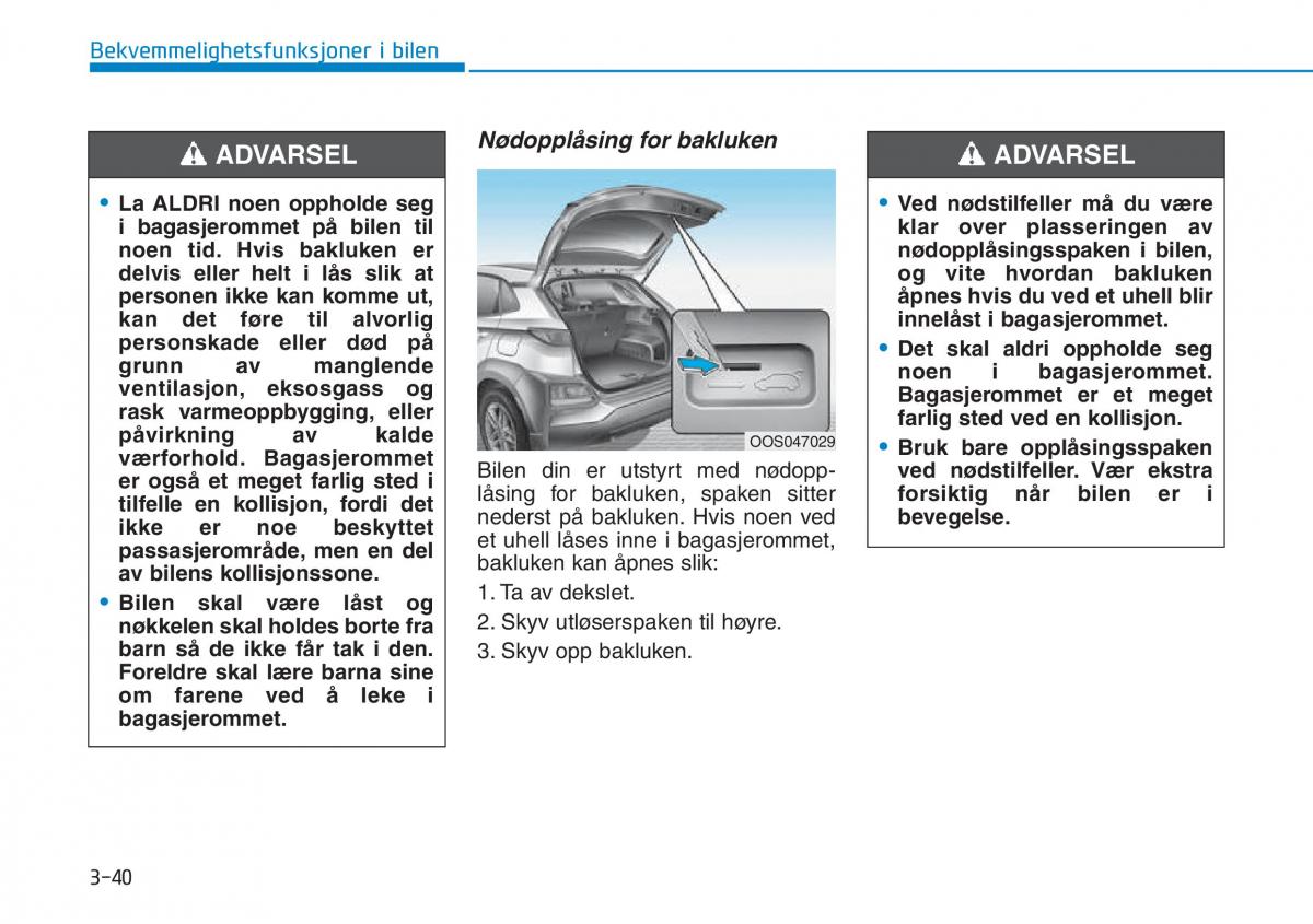 Hyundai Kona bruksanvisningen / page 122