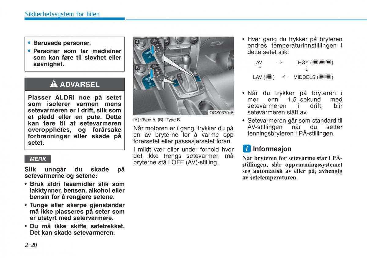 Hyundai Kona bruksanvisningen / page 36