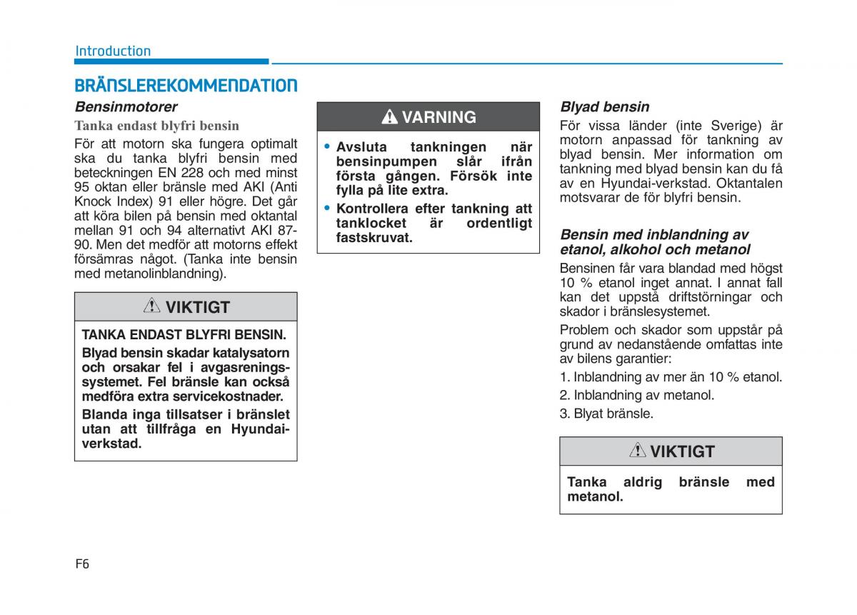 Hyundai Kona instruktionsbok / page 6