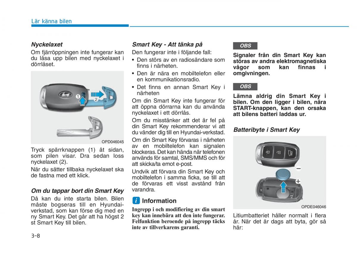 Hyundai Kona instruktionsbok / page 73