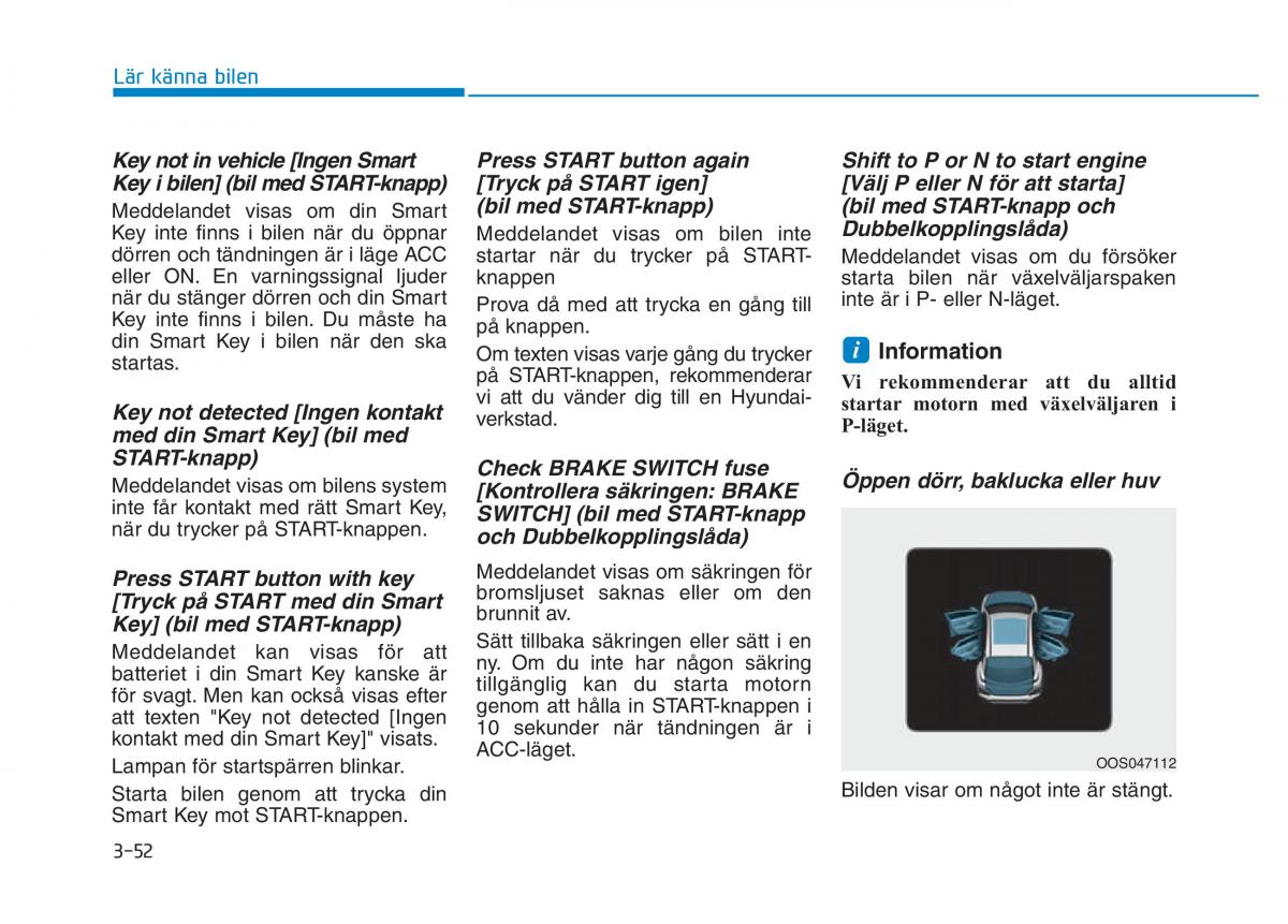 Hyundai Kona instruktionsbok / page 117