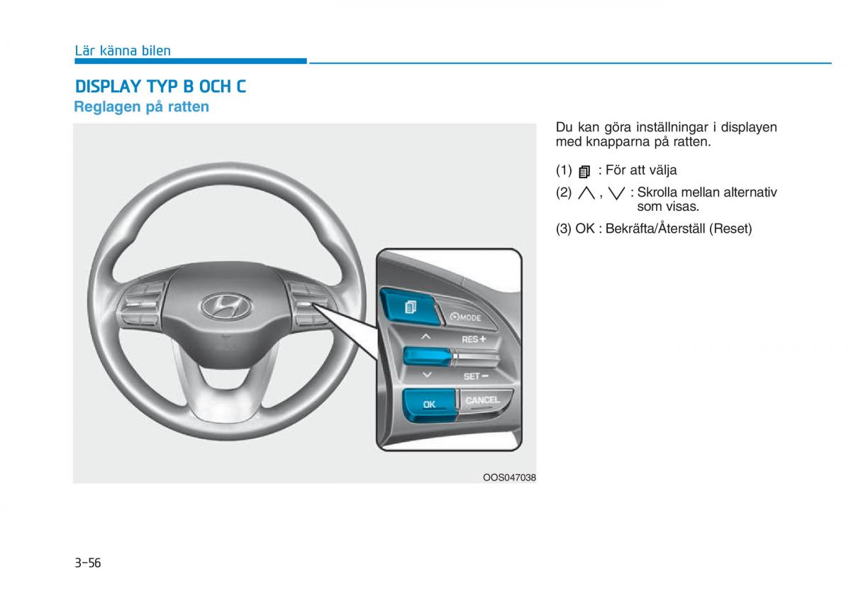 Hyundai Kona instruktionsbok / page 121