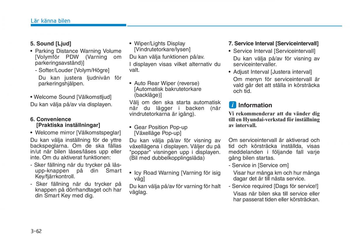 Hyundai Kona instruktionsbok / page 127