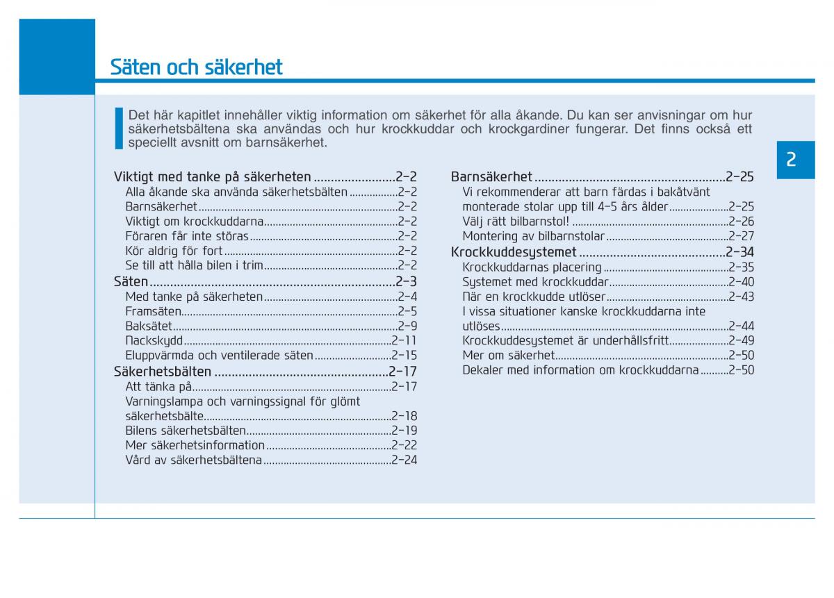 Hyundai Kona instruktionsbok / page 16