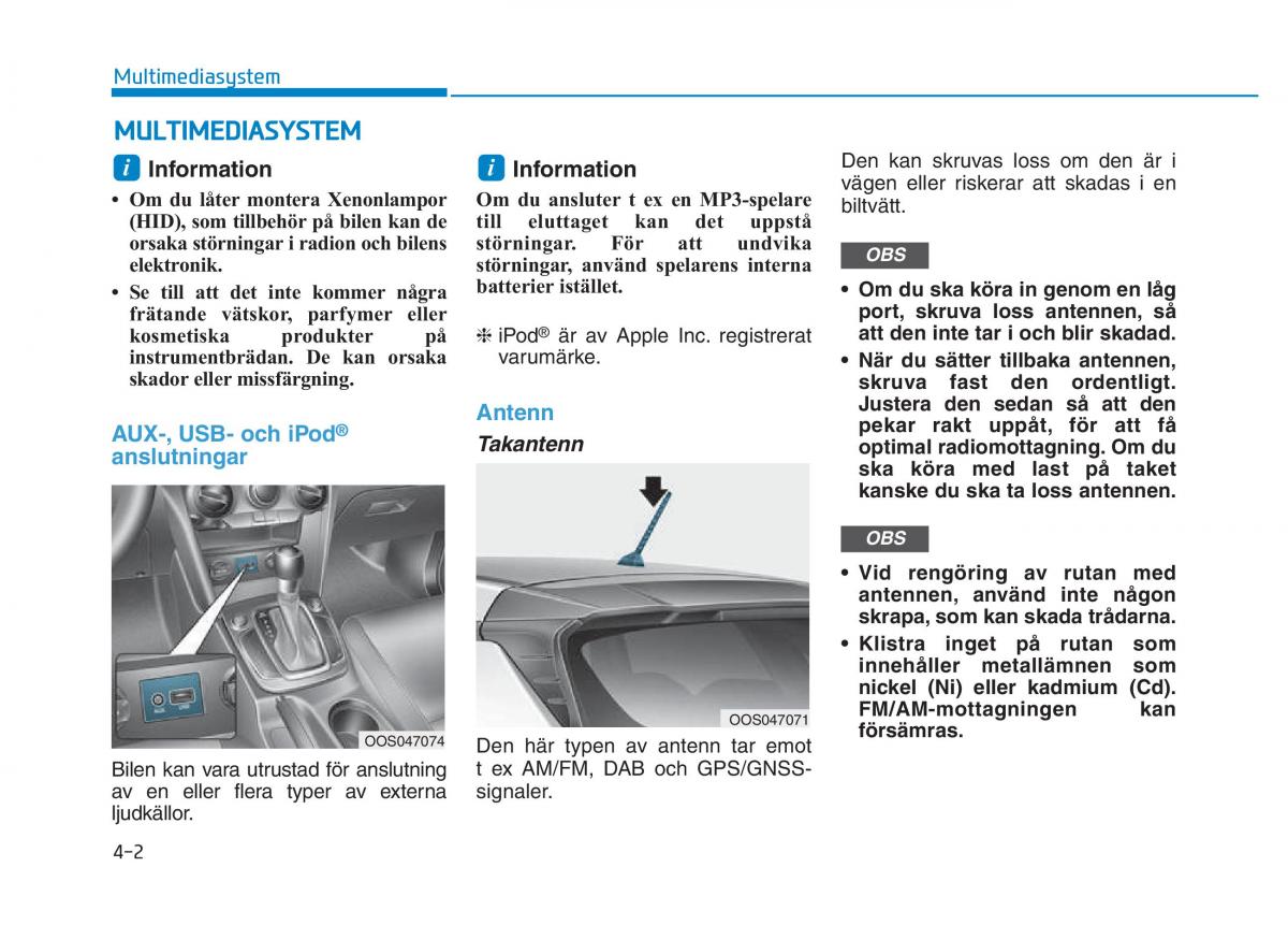 Hyundai Kona instruktionsbok / page 189