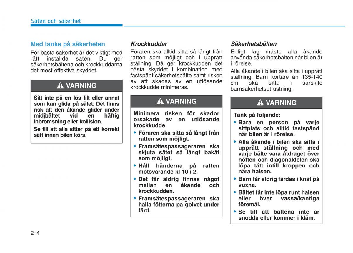 Hyundai Kona instruktionsbok / page 19