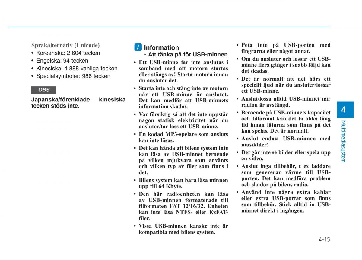 Hyundai Kona instruktionsbok / page 202