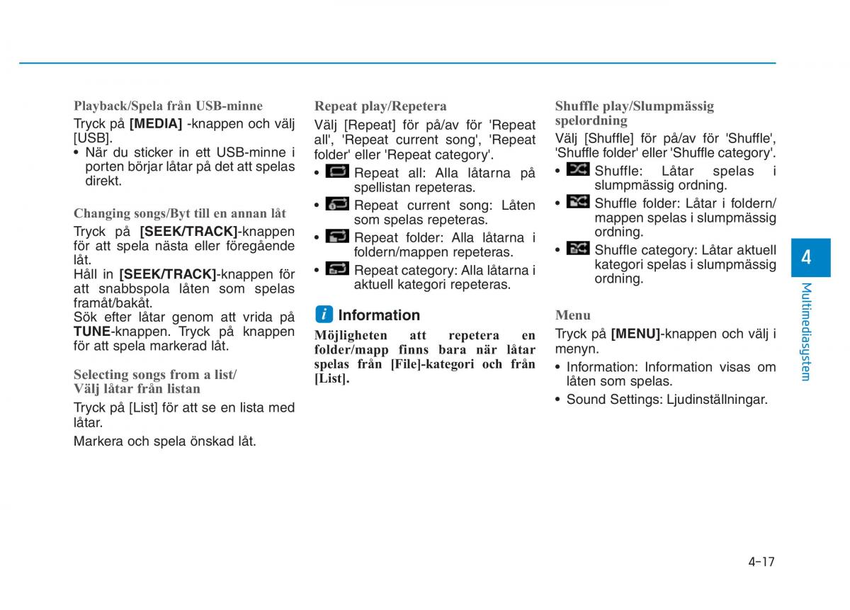 Hyundai Kona instruktionsbok / page 204